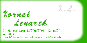 kornel lenarth business card